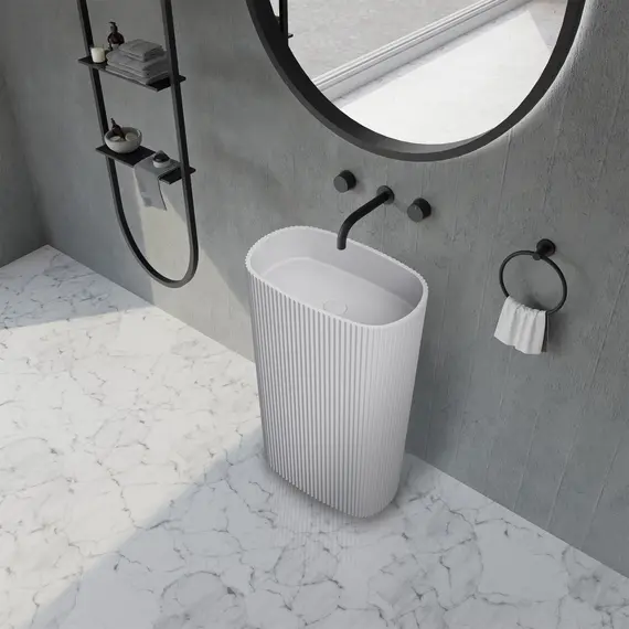 РАКОВИНА ОТДЕЛЬНОСТОЯЩАЯ ABBER STEIN AS2502-H БЕЛАЯ МАТОВАЯ