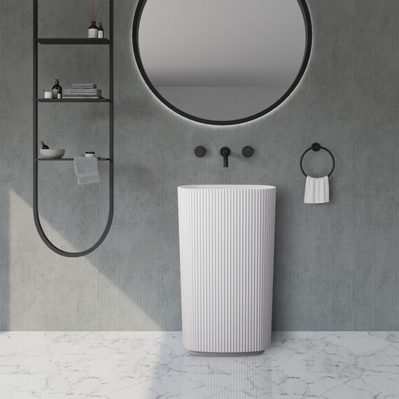 РАКОВИНА ОТДЕЛЬНОСТОЯЩАЯ ABBER STEIN AS2502-H БЕЛАЯ МАТОВАЯ