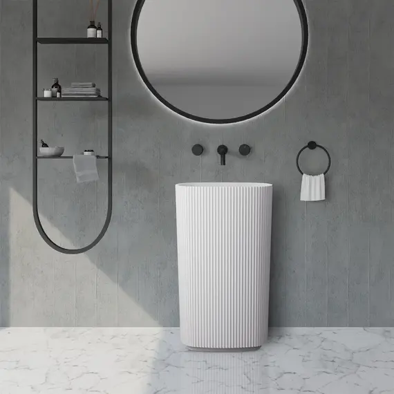 РАКОВИНА ОТДЕЛЬНОСТОЯЩАЯ ABBER STEIN AS2502-H БЕЛАЯ МАТОВАЯ