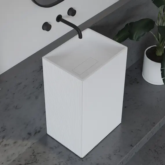 РАКОВИНА ОТДЕЛЬНОСТОЯЩАЯ ABBER STEIN AS2503-H БЕЛАЯ МАТОВАЯ