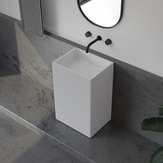 РАКОВИНА ОТДЕЛЬНОСТОЯЩАЯ ABBER STEIN AS2503-H БЕЛАЯ МАТОВАЯ