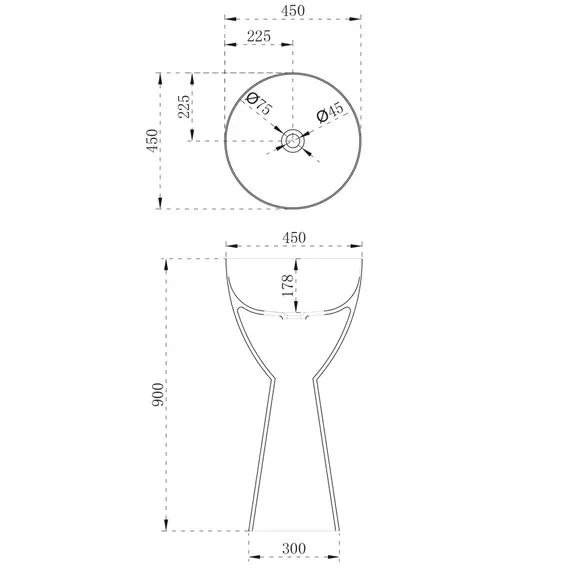 РАКОВИНА ОТДЕЛЬНОСТОЯЩАЯ ABBER STEIN AS2507 БЕЛАЯ МАТОВАЯ