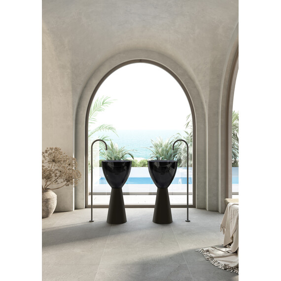 РАКОВИНА ОТДЕЛЬНОСТОЯЩАЯ ПРОЗРАЧНАЯ ABBER AT2703ONYX-BLACK ЧЕРНЫЙ/ЧЕРНЫЙ МАТОВЫЙ