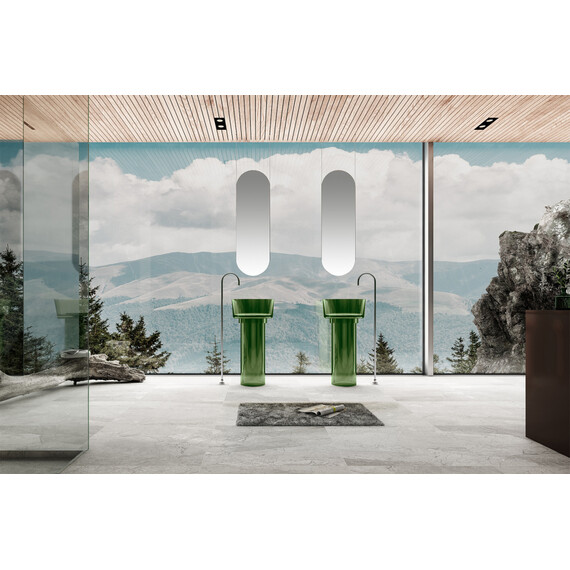 РАКОВИНА ОТДЕЛЬНОСТОЯЩАЯ ПРОЗРАЧНАЯ ABBER KRISTALL AT2702EMERALD-H ЗЕЛЕНАЯ