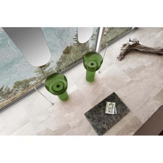 РАКОВИНА ОТДЕЛЬНОСТОЯЩАЯ ПРОЗРАЧНАЯ ABBER KRISTALL AT2702EMERALD ЗЕЛЕНАЯ