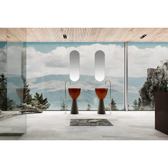 РАКОВИНА ОТДЕЛЬНОСТОЯЩАЯ ПРОЗРАЧНАЯ ABBER KRISTALL AT2703BLACK-OPAL ЧЕРНЫЙ/КОРИЧНЕВЫЙ