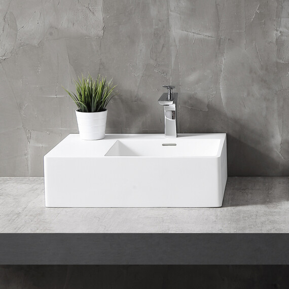 РАКОВИНА ПОДВЕСНАЯ ABBER STEIN AS2644 R БЕЛАЯ МАТОВАЯ