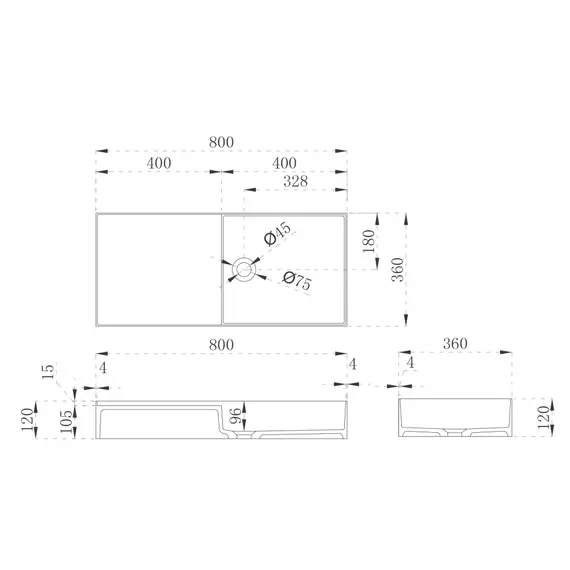 РАКОВИНА ПОДВЕСНАЯ ABBER STEIN AS2648 БЕЛАЯ МАТОВАЯ