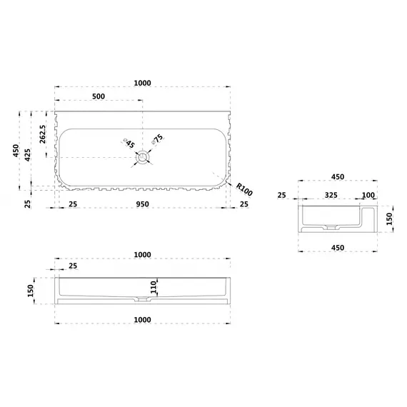 РАКОВИНА ПОДВЕСНАЯ ABBER STEIN AS2652-1.0 БЕЛАЯ МАТОВАЯ
