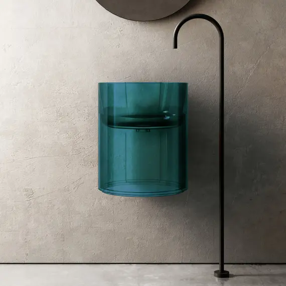 РАКОВИНА ПОДВЕСНАЯ ПРОЗРАЧНАЯ ABBER KRISTALL AT2704AQUAMARIN БИРЮЗОВАЯ