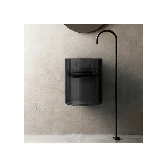 РАКОВИНА ПОДВЕСНАЯ ПРОЗРАЧНАЯ ABBER KRISTALL AT2704ONYX ЧЕРНАЯ