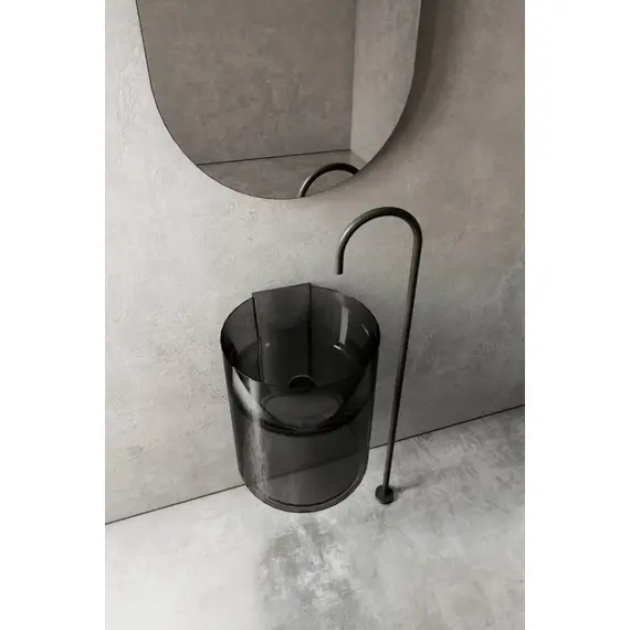 РАКОВИНА ПОДВЕСНАЯ ПРОЗРАЧНАЯ ABBER KRISTALL AT2704ONYX ЧЕРНАЯ