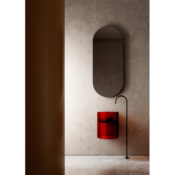 РАКОВИНА ПОДВЕСНАЯ ПРОЗРАЧНАЯ ABBER KRISTALL AT2704RUBIN КРАСНАЯ