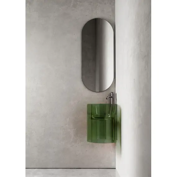 РАКОВИНА ПОДВЕСНАЯ ПРОЗРАЧНАЯ УГЛОВАЯ ABBER KRISTALL AT2705EMERALD ЗЕЛЕНАЯ