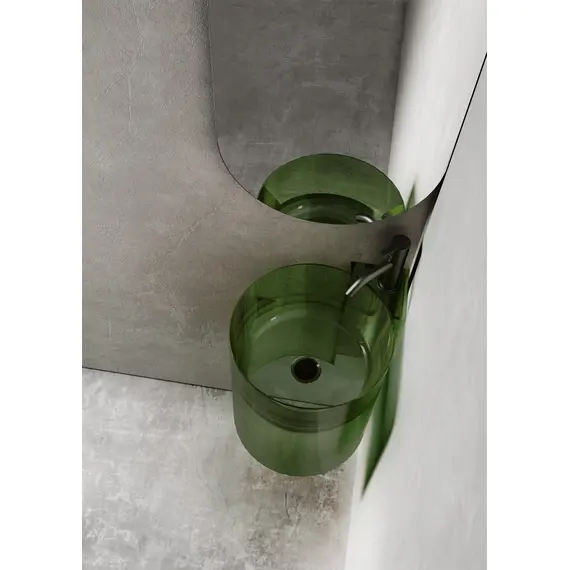 РАКОВИНА ПОДВЕСНАЯ ПРОЗРАЧНАЯ УГЛОВАЯ ABBER KRISTALL AT2705EMERALD ЗЕЛЕНАЯ