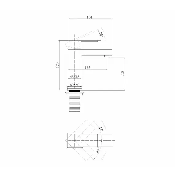 СМЕСИТЕЛЬ ABBER DAHEIM AF8210NG ДЛЯ РАКОВИНЫ, НИКЕЛЬ