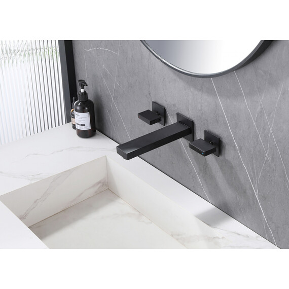 СМЕСИТЕЛЬ ABBER DAHEIM AF82122B ДЛЯ РАКОВИНЫ СКРЫТОГО МОНТАЖА, ЧЕРНЫЙ МАТОВЫЙ