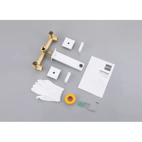 СМЕСИТЕЛЬ ABBER DAHEIM AF82122W ДЛЯ РАКОВИНЫ СКРЫТОГО МОНТАЖА, БЕЛЫЙ МАТОВЫЙ