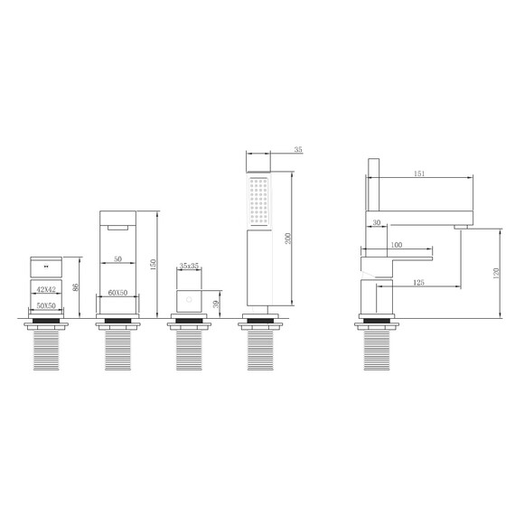 СМЕСИТЕЛЬ ABBER DAHEIM AF8213 НА БОРТ ВАННЫ, ХРОМ