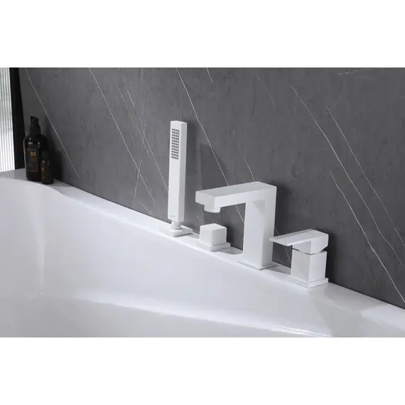 СМЕСИТЕЛЬ ABBER DAHEIM AF8213W НА БОРТ ВАННЫ, БЕЛЫЙ МАТОВЫЙ