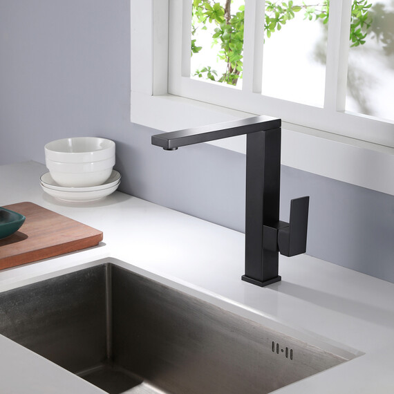 СМЕСИТЕЛЬ ABBER DAHEIM AF8214B ДЛЯ КУХНИ, ЧЕРНЫЙ МАТОВЫЙ