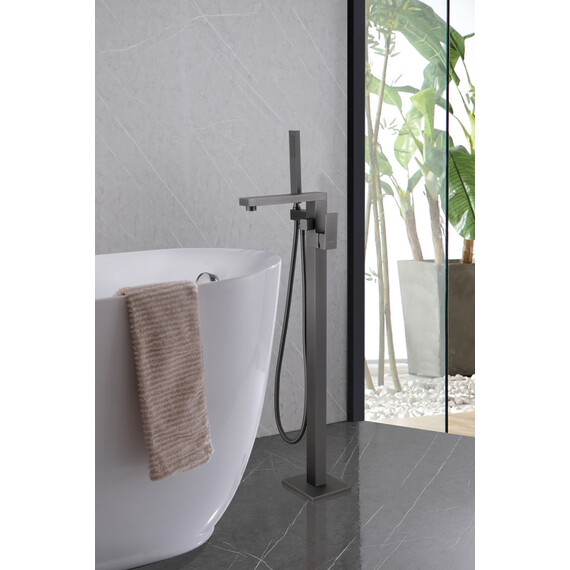 СМЕСИТЕЛЬ ABBER DAHEIM AF8215NG НАПОЛЬНЫЙ, НИКЕЛЬ