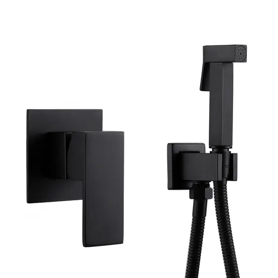 СМЕСИТЕЛЬ ABBER DAHEIM AF8225B С ГИГИЕНИЧЕСКИМ ДУШЕМ, ЧЕРНЫЙ МАТОВЫЙ