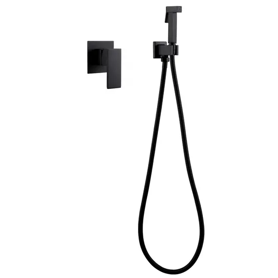 СМЕСИТЕЛЬ ABBER DAHEIM AF8225B С ГИГИЕНИЧЕСКИМ ДУШЕМ, ЧЕРНЫЙ МАТОВЫЙ