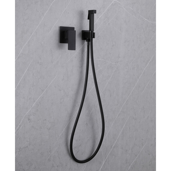 СМЕСИТЕЛЬ ABBER DAHEIM AF8225B С ГИГИЕНИЧЕСКИМ ДУШЕМ, ЧЕРНЫЙ МАТОВЫЙ