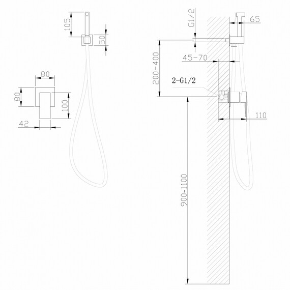 СМЕСИТЕЛЬ ABBER DAHEIM AF8225NG С ГИГИЕНИЧЕСКИМ ДУШЕМ, НИКЕЛЬ