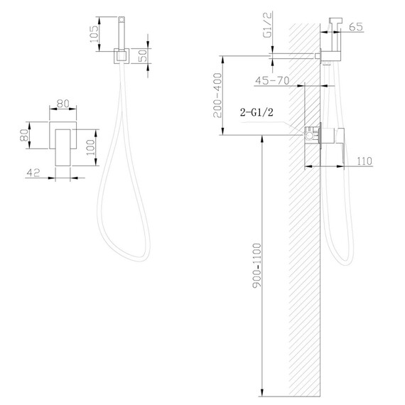СМЕСИТЕЛЬ ABBER DAHEIM AF8225SP С ГИГИЕНИЧЕСКИМ ДУШЕМ, САТИН