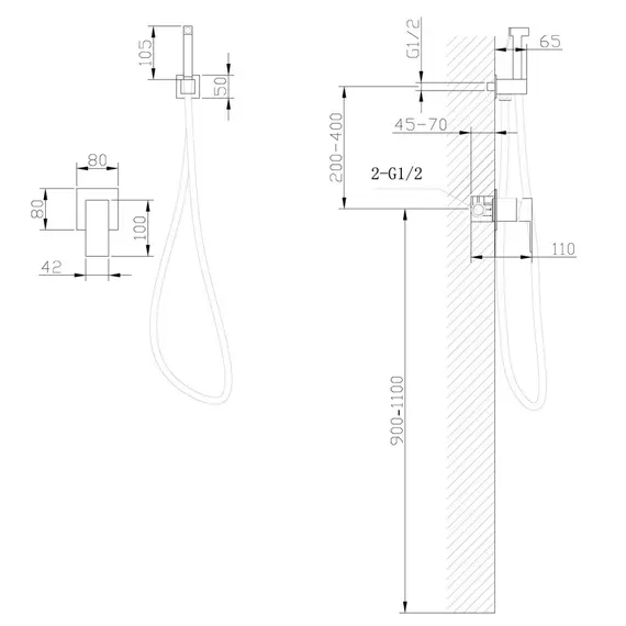 СМЕСИТЕЛЬ ABBER DAHEIM AF8225SP С ГИГИЕНИЧЕСКИМ ДУШЕМ, САТИН