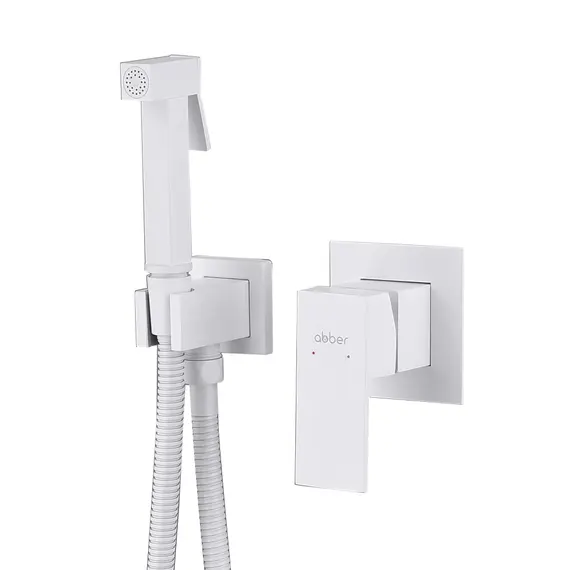 СМЕСИТЕЛЬ ABBER DAHEIM AF8225W С ГИГИЕНИЧЕСКИМ ДУШЕМ, БЕЛЫЙ МАТОВЫЙ