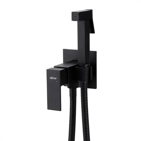 СМЕСИТЕЛЬ ABBER DAHEIM AF8226B С ГИГИЕНИЧЕСКИМ ДУШЕМ, ЧЕРНЫЙ МАТОВЫЙ