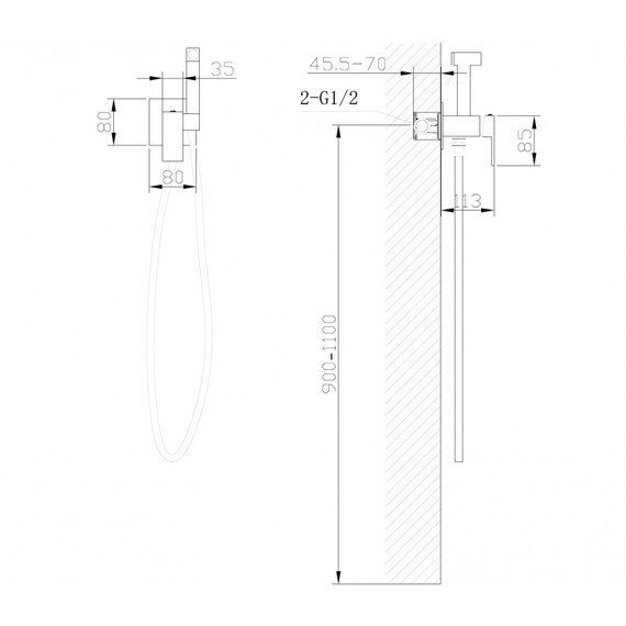 СМЕСИТЕЛЬ ABBER DAHEIM AF8226B С ГИГИЕНИЧЕСКИМ ДУШЕМ, ЧЕРНЫЙ МАТОВЫЙ