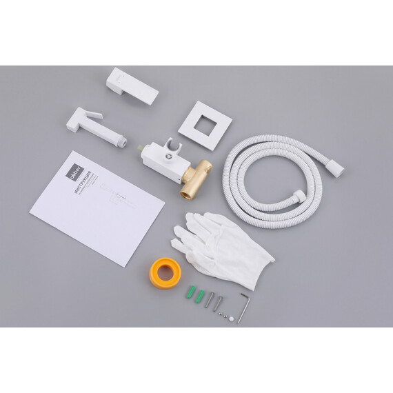 СМЕСИТЕЛЬ ABBER DAHEIM AF8226W С ГИГИЕНИЧЕСКИМ ДУШЕМ,БЕЛЫЙ МАТОВЫЙ