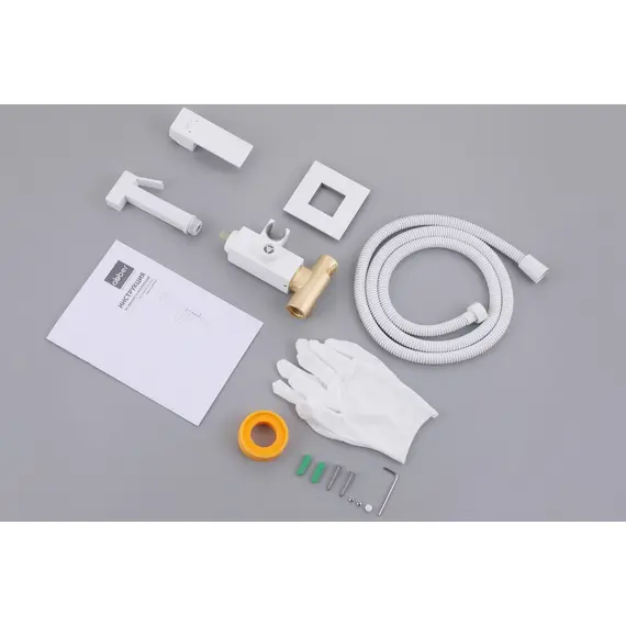 СМЕСИТЕЛЬ ABBER DAHEIM AF8226W С ГИГИЕНИЧЕСКИМ ДУШЕМ,БЕЛЫЙ МАТОВЫЙ