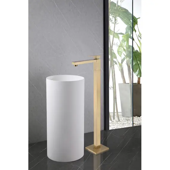 СМЕСИТЕЛЬ ABBER DAHEIM AF8241G НАПОЛЬНЫЙ ДЛЯ РАКОВИНЫ, ЗОЛОТО МАТОВОЕ