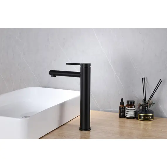 СМЕСИТЕЛЬ ABBER EMOTION AF8811B ДЛЯ НАКЛАДНОЙ РАКОВИНЫ, ЧЕРНЫЙ МАТОВЫЙ