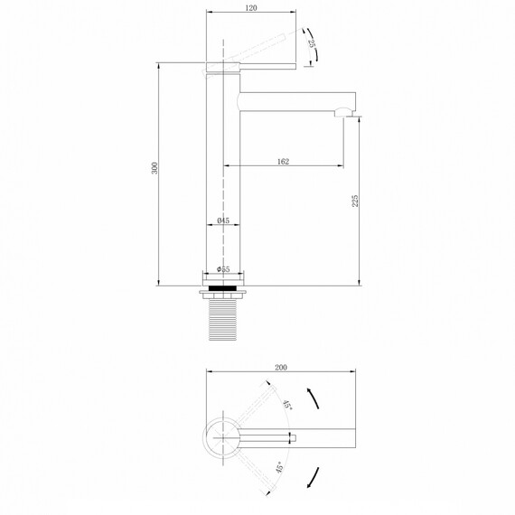 СМЕСИТЕЛЬ ABBER EMOTION AF8811NG ДЛЯ НАКЛАДНОЙ РАКОВИНЫ, НИКЕЛЬ