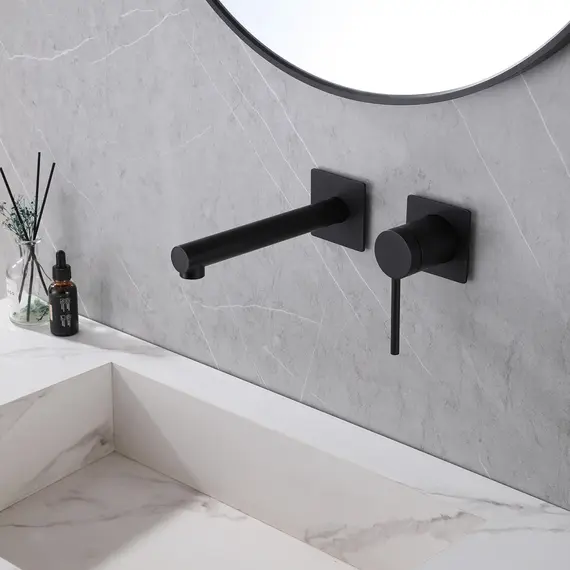 СМЕСИТЕЛЬ ABBER EMOTION AF8812B ДЛЯ РАКОВИНЫ СКРЫТОГО МОНТАЖА, ЧЕРНЫЙ МАТОВЫЙ