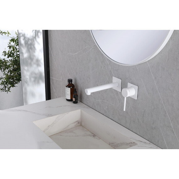 СМЕСИТЕЛЬ ABBER EMOTION AF8812W ДЛЯ РАКОВИНЫ СКРЫТОГО МОНТАЖА, БЕЛЫЙ