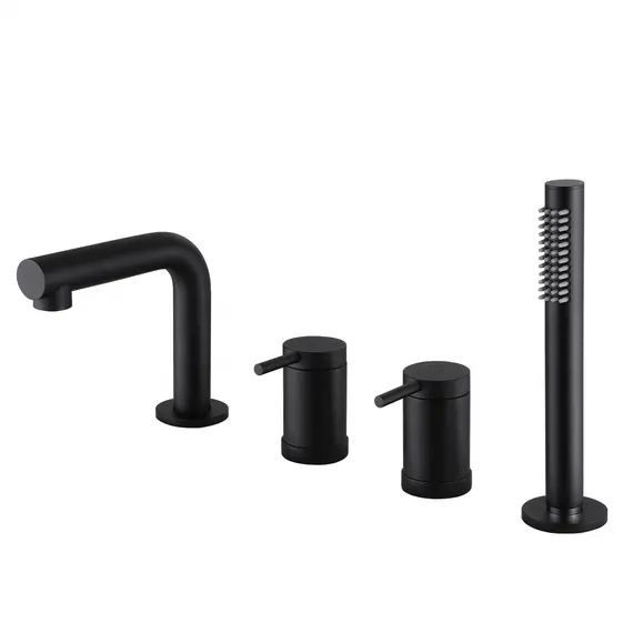 СМЕСИТЕЛЬ ABBER EMOTION AF8813B НА БОРТ ВАННЫ, ЧЕРНЫЙ МАТОВЫЙ