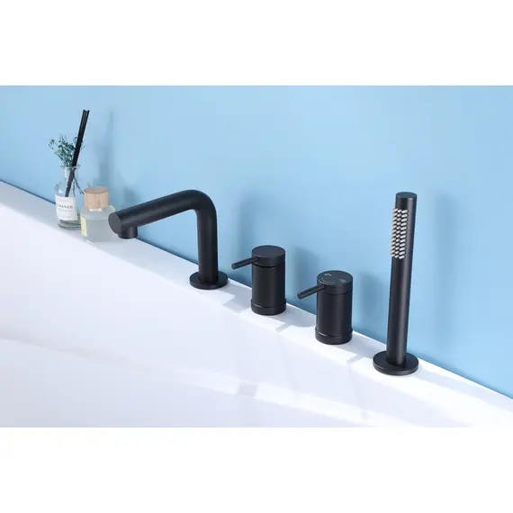 СМЕСИТЕЛЬ ABBER EMOTION AF8813B НА БОРТ ВАННЫ, ЧЕРНЫЙ МАТОВЫЙ