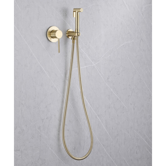 СМЕСИТЕЛЬ ABBER EMOTION AF8825G С ГИГИЕНИЧЕСКИМ ДУШЕМ, ЗОЛОТО МАТОВОЕ