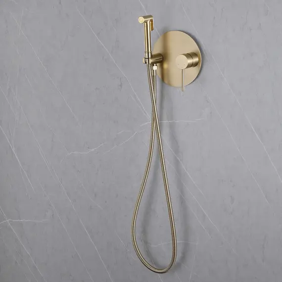 СМЕСИТЕЛЬ ABBER EMOTION AF8826G С ГИГИЕНИЧЕСКИМ ДУШЕМ, ЗОЛОТО МАТОВОЕ