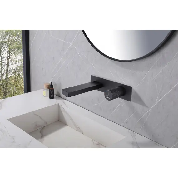 СМЕСИТЕЛЬ ABBER RUND AF8712B ДЛЯ РАКОВИНЫ СКРЫТОГО МОНТАЖА, ЧЕРНЫЙ МАТОВЫЙ