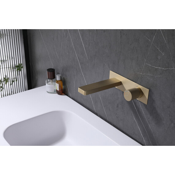 СМЕСИТЕЛЬ ABBER RUND AF8712G ДЛЯ РАКОВИНЫ СКРЫТОГО МОНТАЖА, ЗОЛОТО МАТОВОЕ