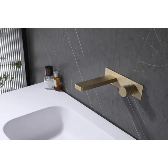 СМЕСИТЕЛЬ ABBER RUND AF8712G ДЛЯ РАКОВИНЫ СКРЫТОГО МОНТАЖА, ЗОЛОТО МАТОВОЕ