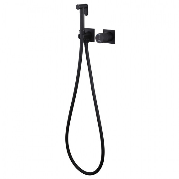 СМЕСИТЕЛЬ ABBER RUND AF8725B С ГИГИЕНИЧЕСКИМ ДУШЕМ, ЧЕРНЫЙ МАТОВЫЙ